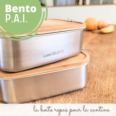 Bento inox sans plastique sans BPA traiteur bureau cantine Joli monde